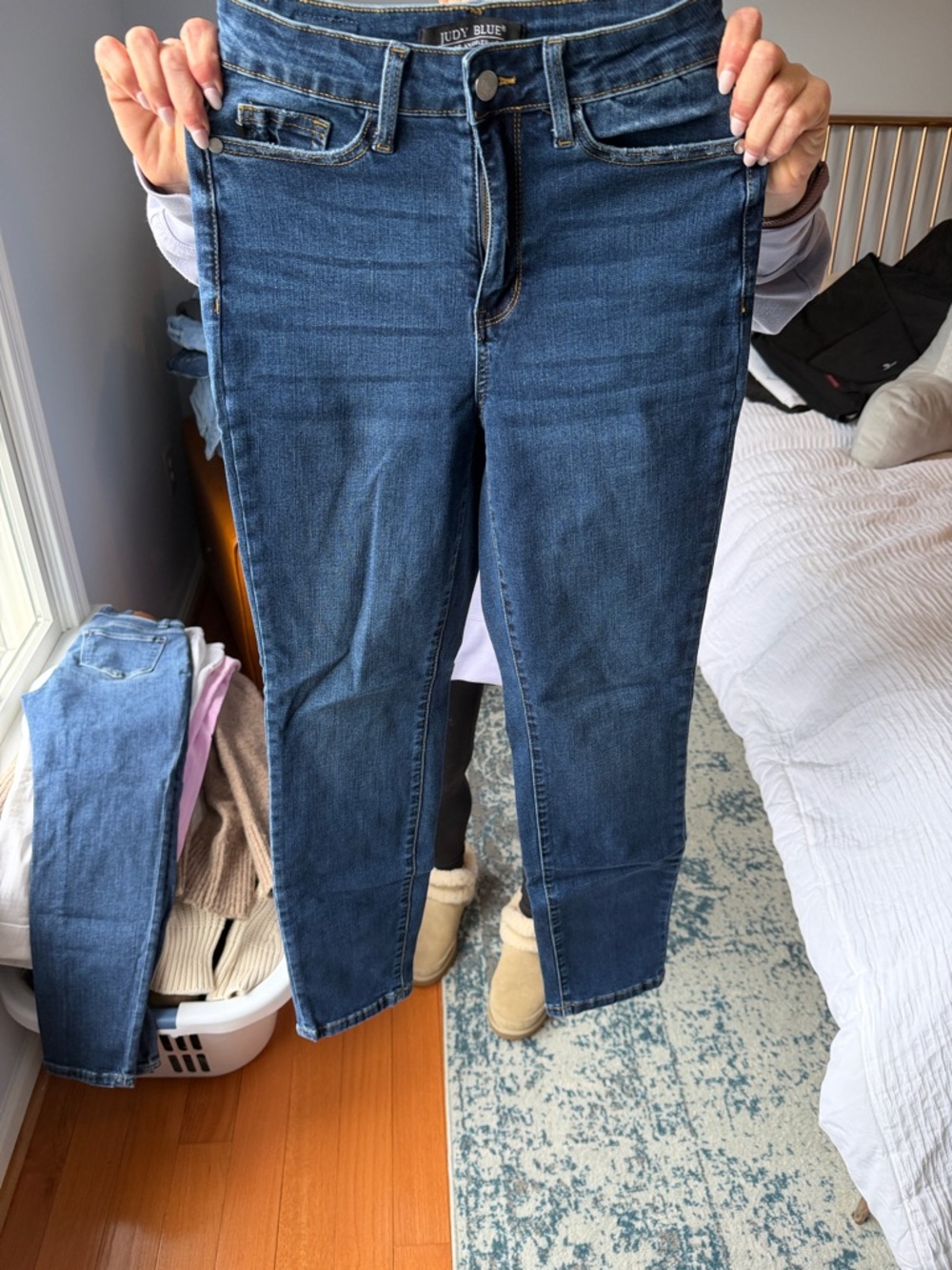 Judy Blue Mid-Rise Dark Blue Stretch Skinny Jeans